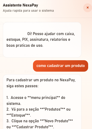 Tela do assistente NexaPay